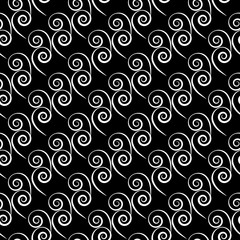 Wavy line seamless pattern. Fashion graphic background design. Modern stylish abstract texture. Monochrome template for prints, textiles, wrapping, wallpaper, website etc. Vector illustration.