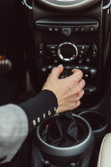 cropped image of adult woman driving car