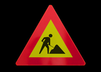 Traffic sign isolated - Under construction