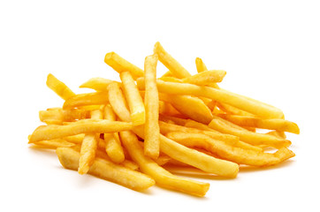potato fry on white isolated background