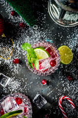 Fototapeta na wymiar Christmas Cranberry cocktail