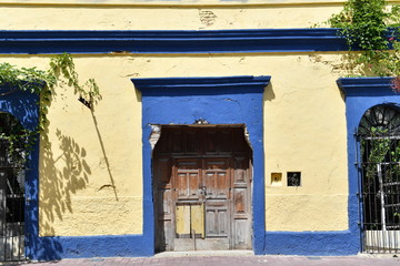 A colorful old, abandoned house in the historic part of Mazatlán-Mexico.