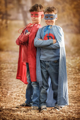 Portrait of boy superheroes