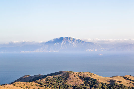 View across the Strait of Gibraltar from Spain towards Africa