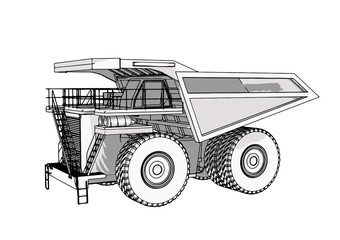 big truck vector gray color