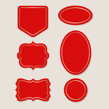 Vintage element banner label and decoration. red badge victorian design.