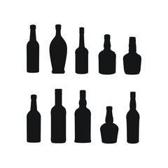 Bottle illustration set