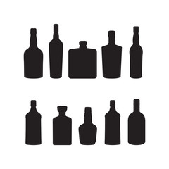 Bottle illustration set
