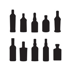 Bottle illustration set