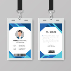Modern Blue ID Card Design Template