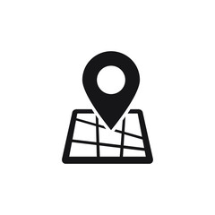 Map icon, pin on the map icon, vector illustration