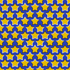 Optical illusion seamless pattern of moving stars.