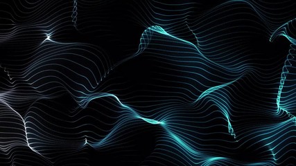 Abstract background animation with moving wave shapes. Backdrop of technology interface in motion.