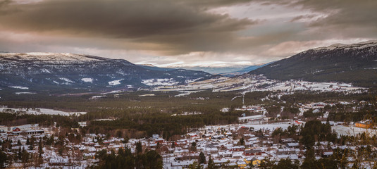 Dombås in in Norway at the beginning of a long winter