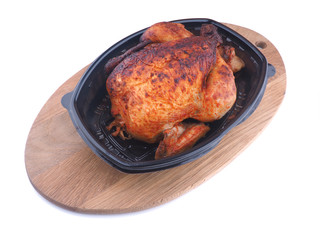 grilled chicken on white background