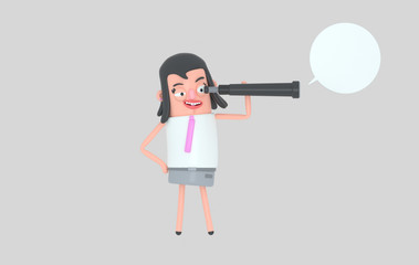 Business woman standing and watching in a spyglass.
Isolate. Easy automatic vectorization. Easy background remove. Easy color change. Easy combine.