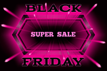 Vector banner for Black Friday Super Sale.