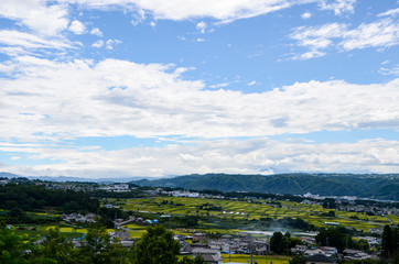 東御市から御牧ヶ原千曲川方面の田園風景