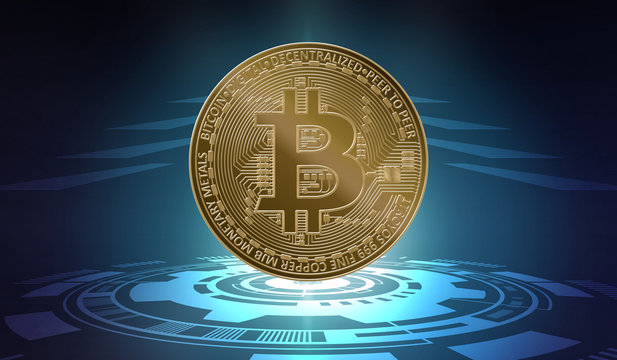 Bitcoin, blockchain, cryptocurrency concept
