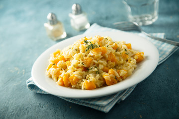 Pumpkin risotto with fresh thyme