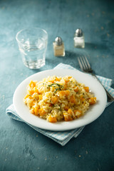Pumpkin risotto with fresh thyme
