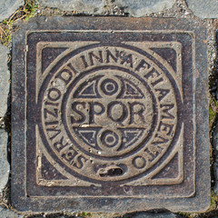 Roman manhole.  Water supply