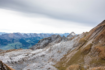 Naklejka premium swiss alps säntis switzerland