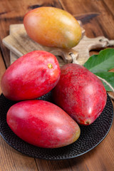 National fruit of India, Pakistan, and Philippines tropical organic ripe red mango ready to eat