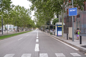 View on road in modern city