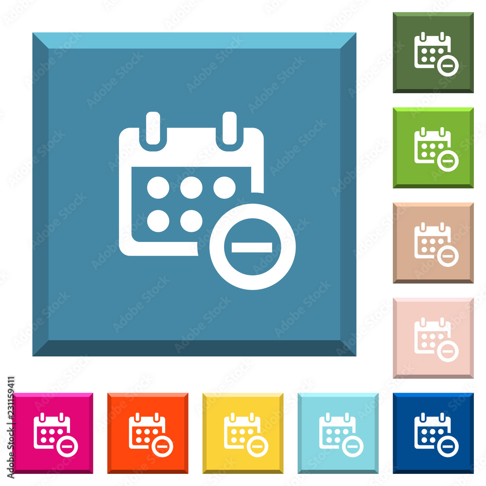 Poster remove event from calendar white icons on edged square buttons
