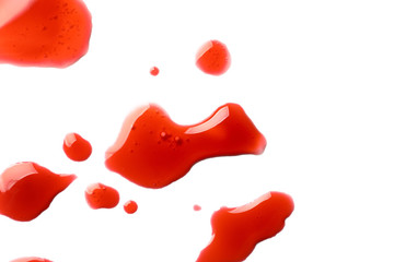 Blood splashes on white background