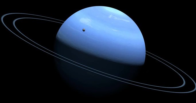 Satellite Nereid orbiting around Neptune planet