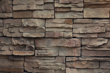 background brown Gray dark texture wall of blocks