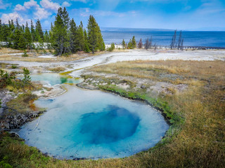 Beautiful Clear Lake in Yellowstone National Park