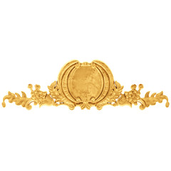 Gilded stucco, gold cartouche