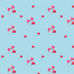 Vector illustration Seamless pattern with watercolor Balloons. Background vector design