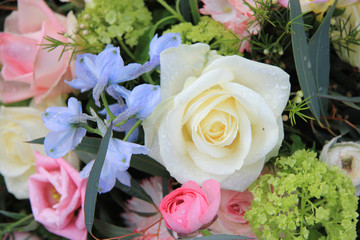 Floral arrangement in pastel colors