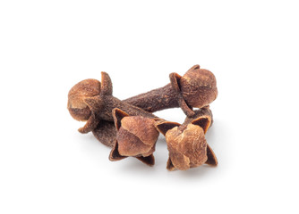 Spice cloves on white background