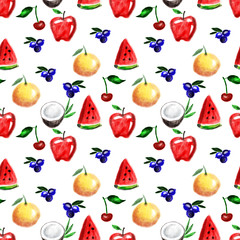Fruits seamless pattern.
