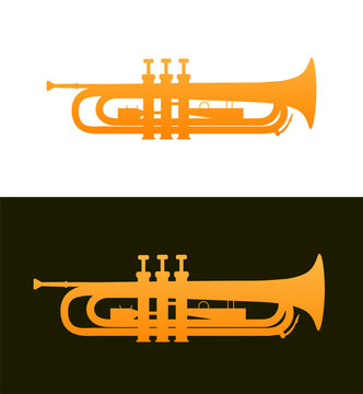 Trumpet - jazz music instrument with good details
