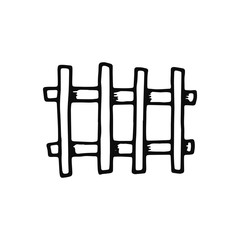 fence icon. Isolated sketch for infographic object on light background.