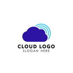 wireless cloud logo design vector icon. cloud tech logo design
