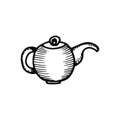 kettle icon. Isolated sketch for infographic object on light background.
