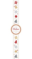 Christmas and Happy New Year greeting card with ornament - holiday spirit - gift wrap 