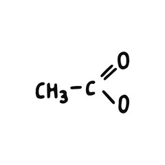 chemical formula icon. Isolated sketch for infographic object on light background.