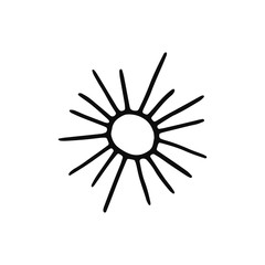 Obraz premium sun icon. Isolated sketch for infographic object on light background.