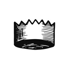 crown icon. Isolated sketch for infographic object on light background.