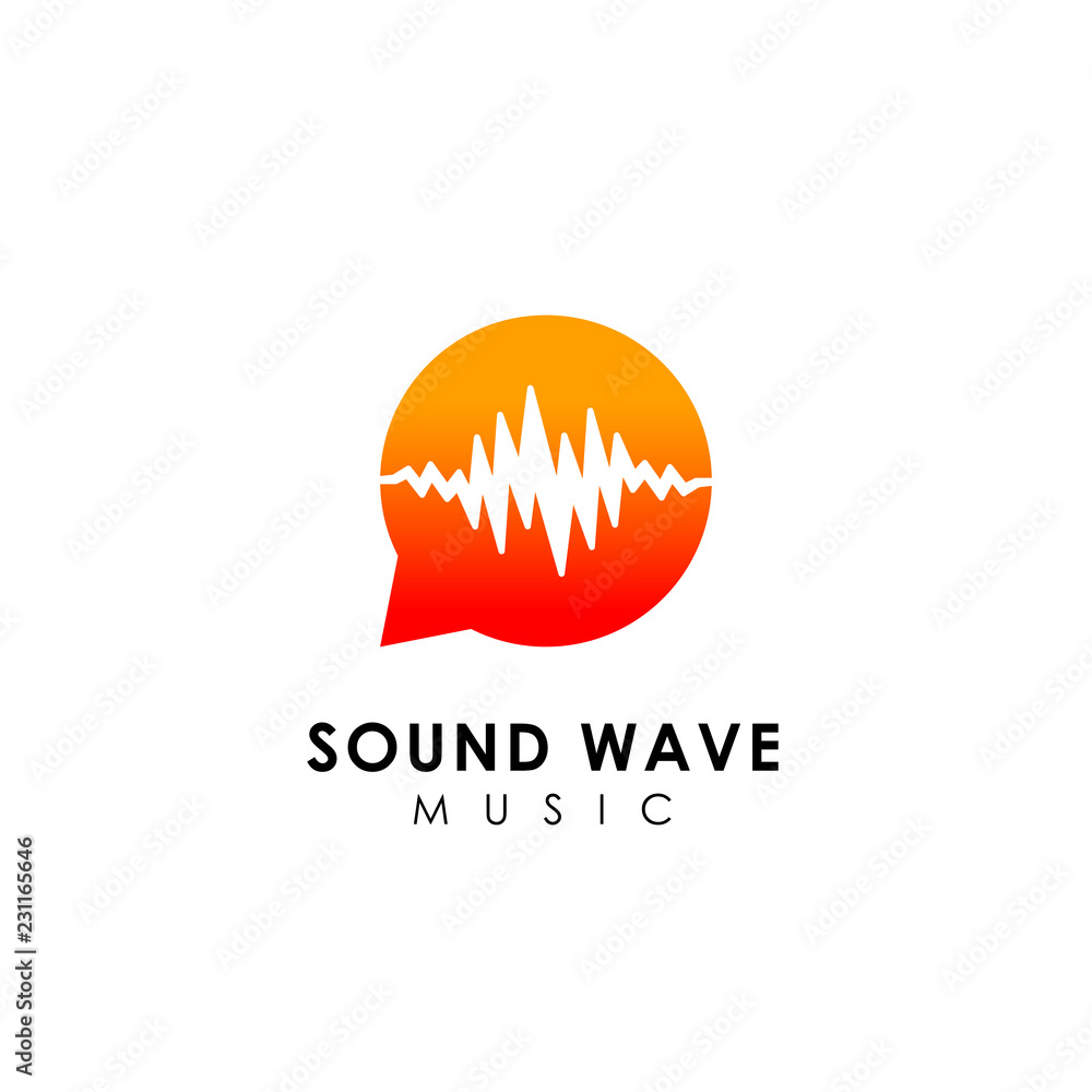 Poster sound wave logo design. music logo icon design