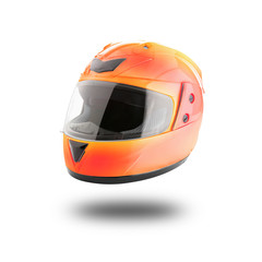 Motorcycle helmet over isolate on white with clipping path.