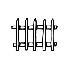 fence icon. Isolated sketch for infographic object on light background.